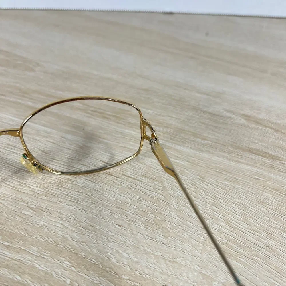 Vintage Gucci GG2278 Eyeglasses Gold Black Metal Oval Horse Bit Italy 58-17-135